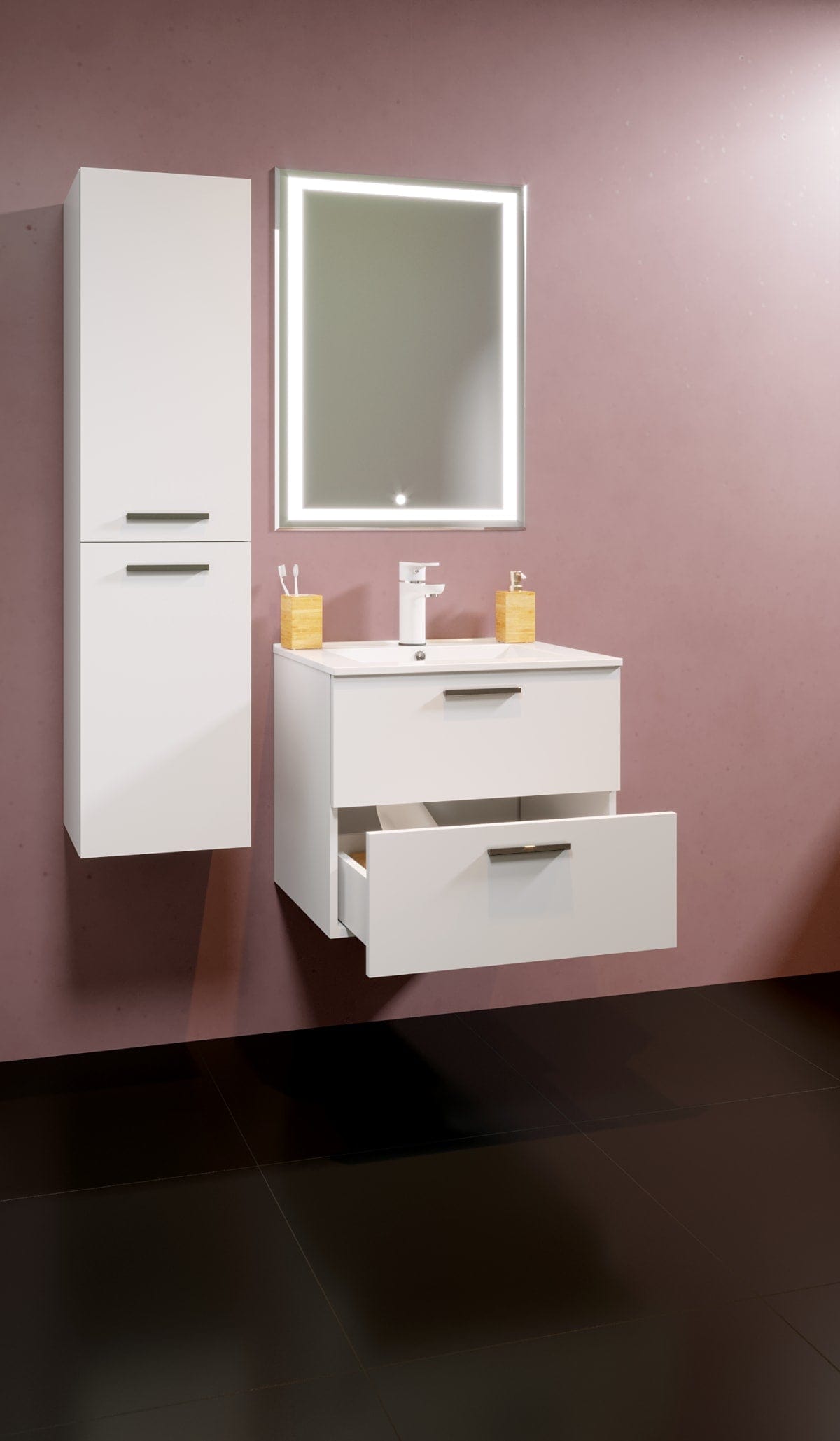 Bricocenter NEW ESSENTIAL SENSEA RECESSED WASHBASIN CERAMIC SQUARED WHITE L61 H16 P46