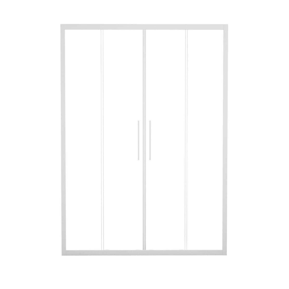 RECORD 4-DOOR SLIDING DOOR L 157-161 H 195 CM CLEAR GLASS 6 MM WHITE