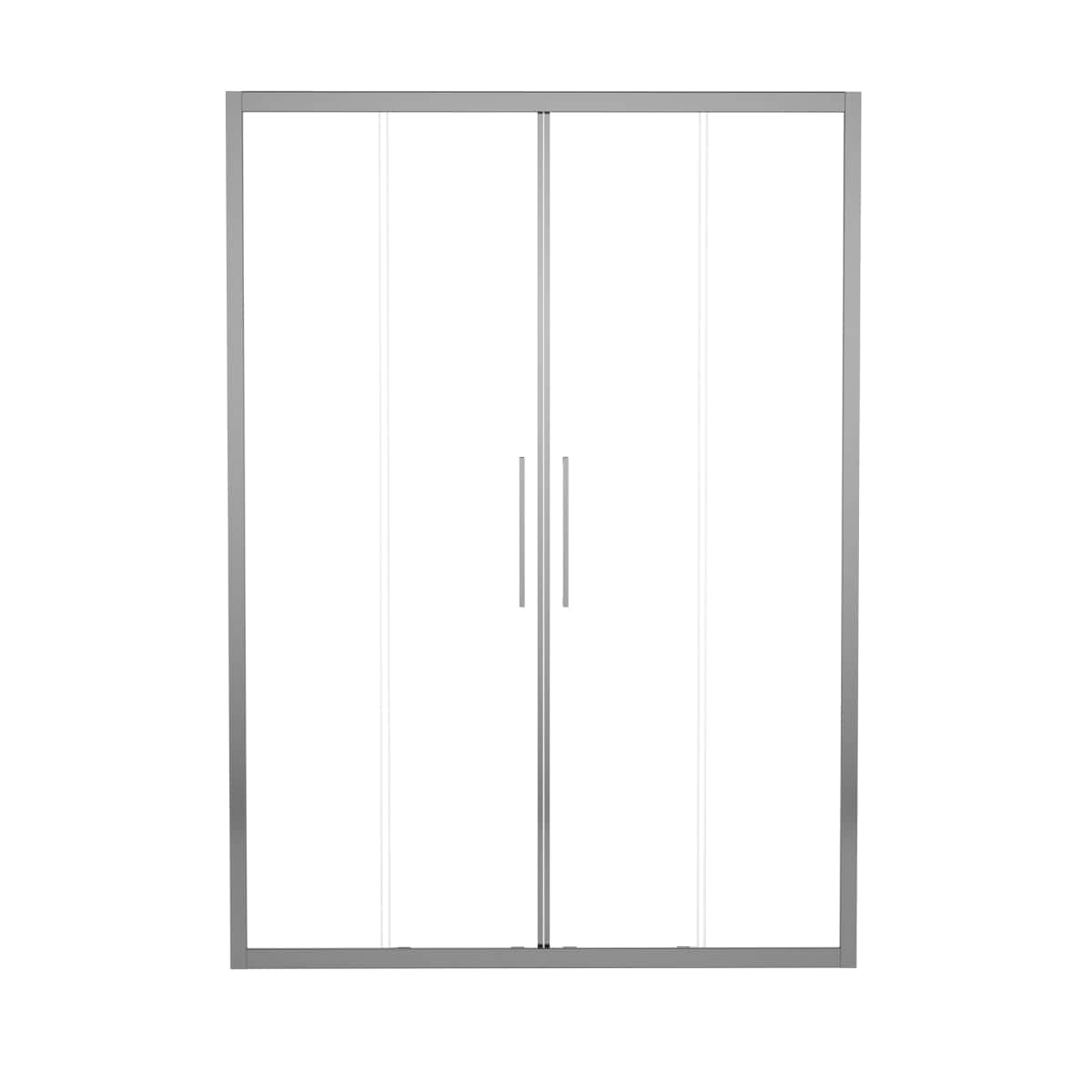 Bricocenter PORTA SCORREVOLE 4 ANTE RECORD L 177-181 H 195 CM CRISTALLO TRASPARENTE 6 MM CROMO