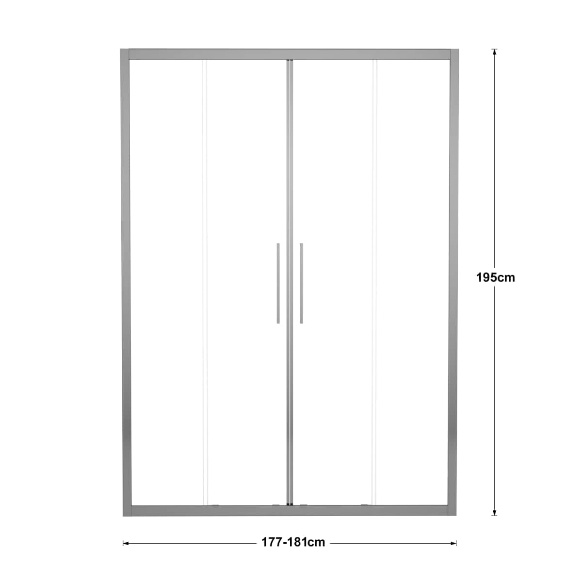 Bricocenter PORTA SCORREVOLE 4 ANTE RECORD L 177-181 H 195 CM CRISTALLO TRASPARENTE 6 MM CROMO