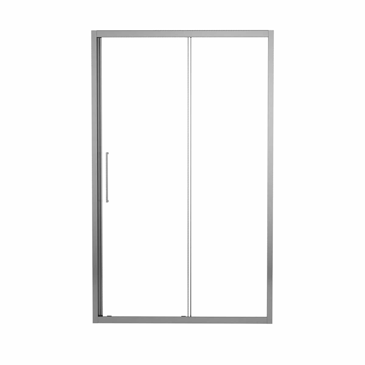 Bricocenter PORTA SCORREVOLE 2 ANTE RECORD L 112-116 CM CRISTALLO TRASPARENTE 6 MM CROMO