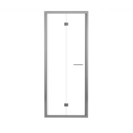 FOLDING DOOR 2 DOORS RECORD L 72-76 CM CRYSTAL CLEAR 6 MM CHROME