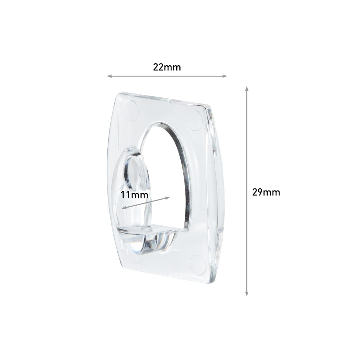Bricocenter 6 ADHESIVE TRANSPARENT COMMAND HOOKS FOR KEYS