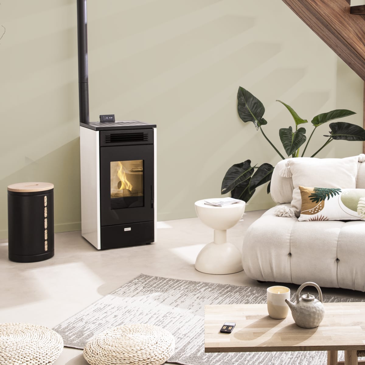 PELLET STOVE MANNU EQUATION L2 9 KW COLOUR BLACK/WHITE