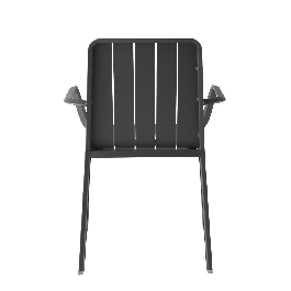 IDAHO NATERIAL ANTHRACITE ALUMINUM ARMCHAIR WITH ARMS