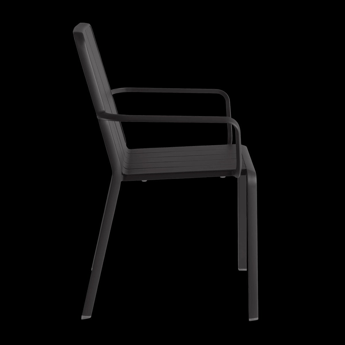 IDAHO NATERIAL ANTHRACITE ALUMINUM ARMCHAIR WITH ARMS