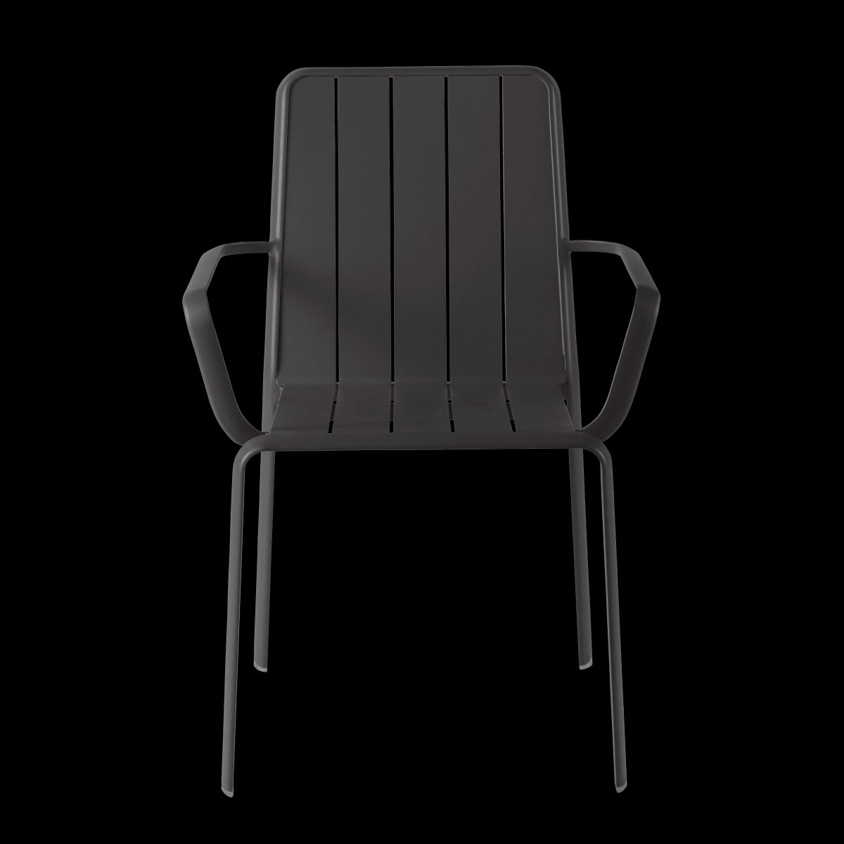 IDAHO NATERIAL ANTHRACITE ALUMINUM ARMCHAIR WITH ARMS