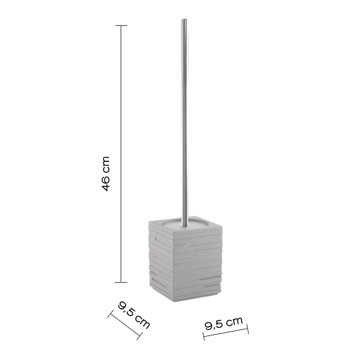 GREY SQUARE TOILET BRUSH HOLDER