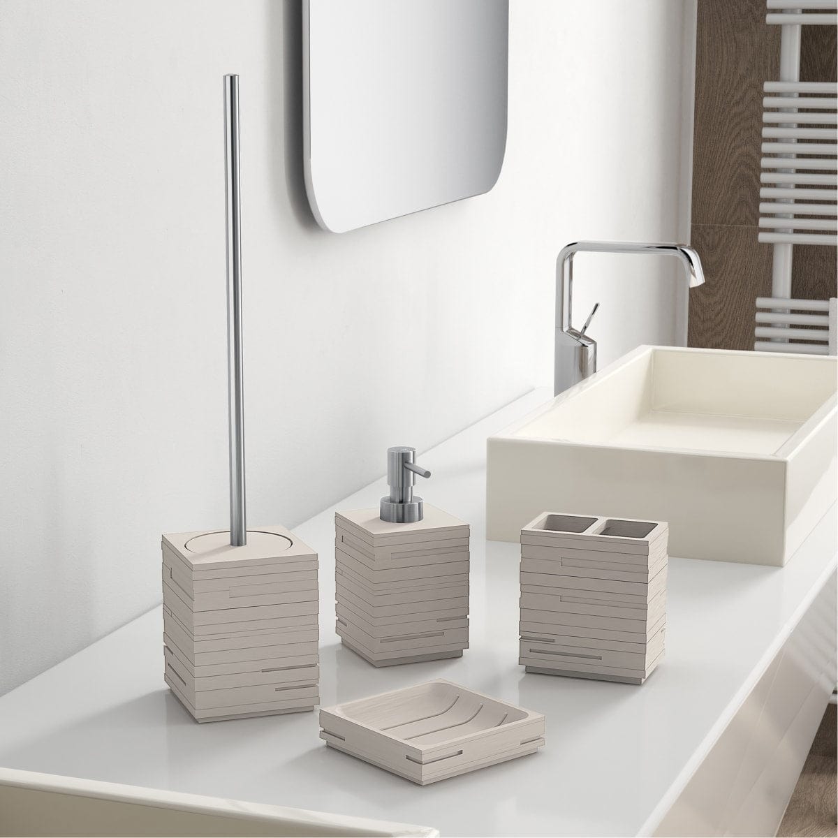 GREY SQUARE TOILET BRUSH HOLDER