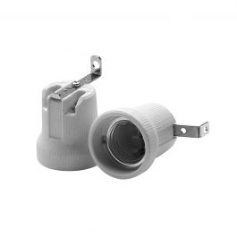 PORCELAIN E27 LAMP HOLDER WITH BRACKET