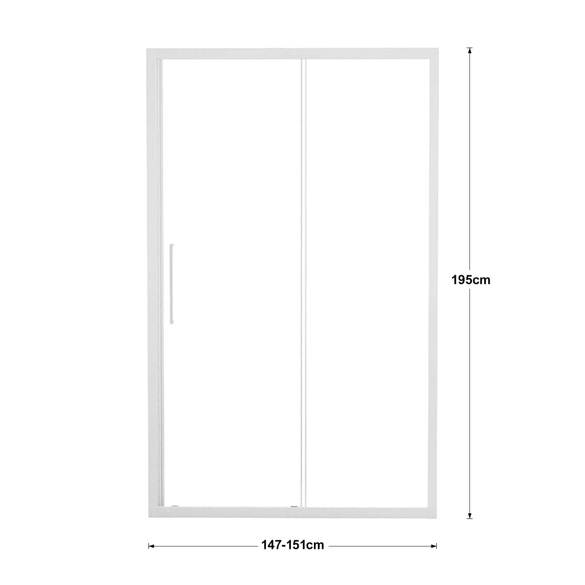 Bricocenter PORTA SCORREVOLE 2 ANTE RECORD L 147-151 CM CRISTALLO TRASPARENTE 6 MM BIANCO