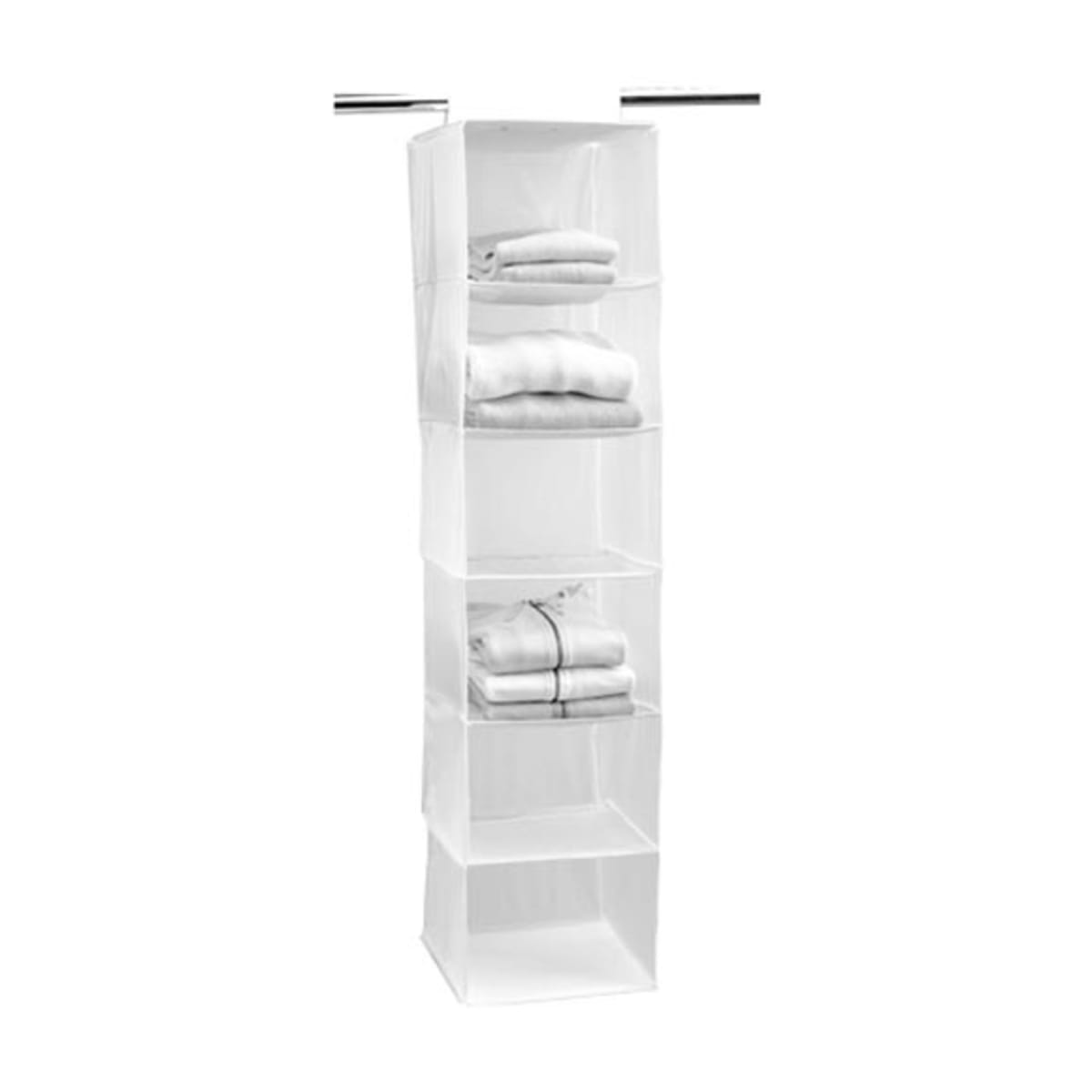 CLOTHING ORGANISER 6 RACKS WHITE TRANSLUCENT PEVA 30x30x128 CM