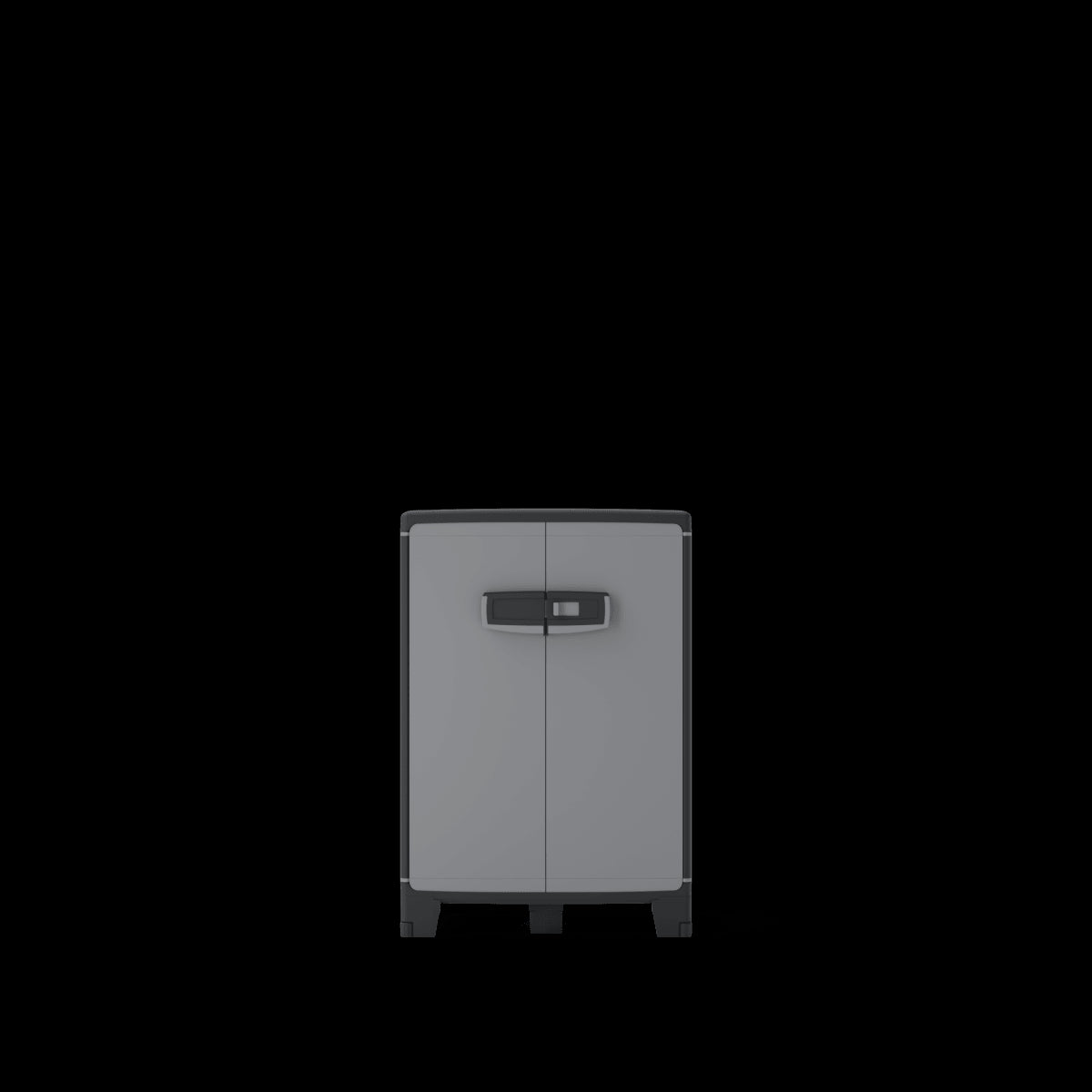 LOW RESIN CUPBOARD 93X65X39CM BLACK GREY SPACEO