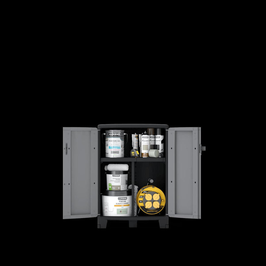 Bricocenter LOW RESIN CUPBOARD 93X65X39CM BLACK GREY SPACEO
