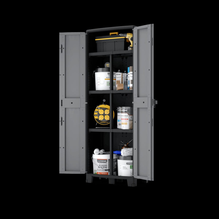 Bricocenter HIGH RESIN CUPBOARD 180X65X39CM BLACK GREY SPACEO