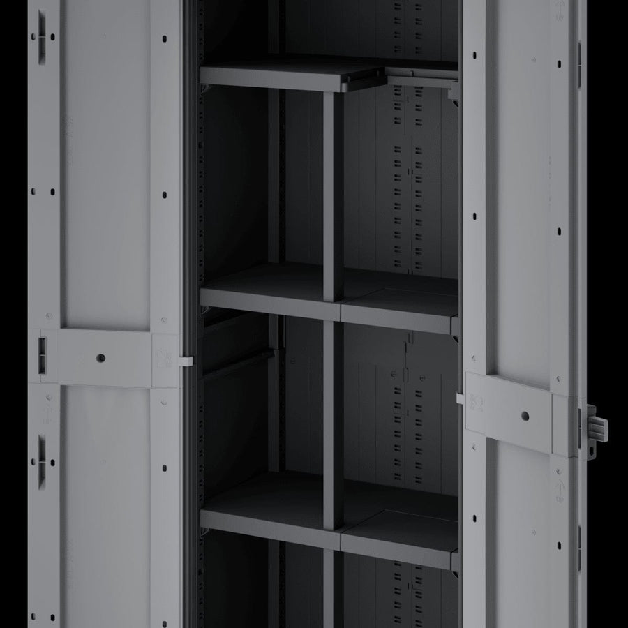 Bricocenter HIGH RESIN CUPBOARD 180X65X39CM BLACK GREY SPACEO