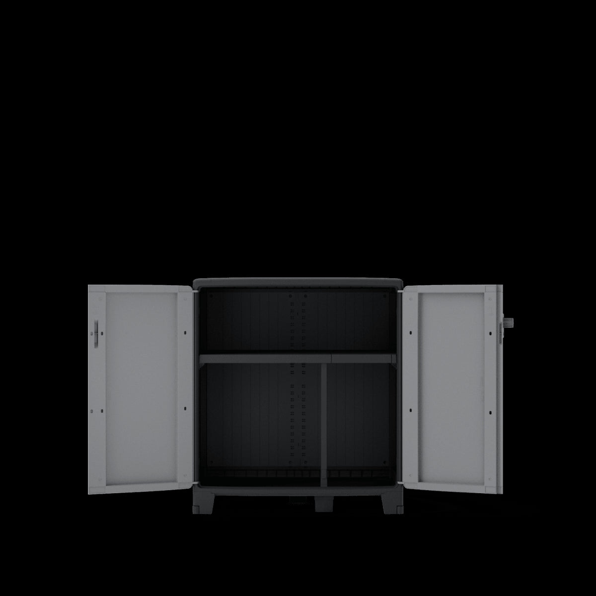 LOW RESIN CABINET XL 93X85X52CM BLACK GREY SPACEO