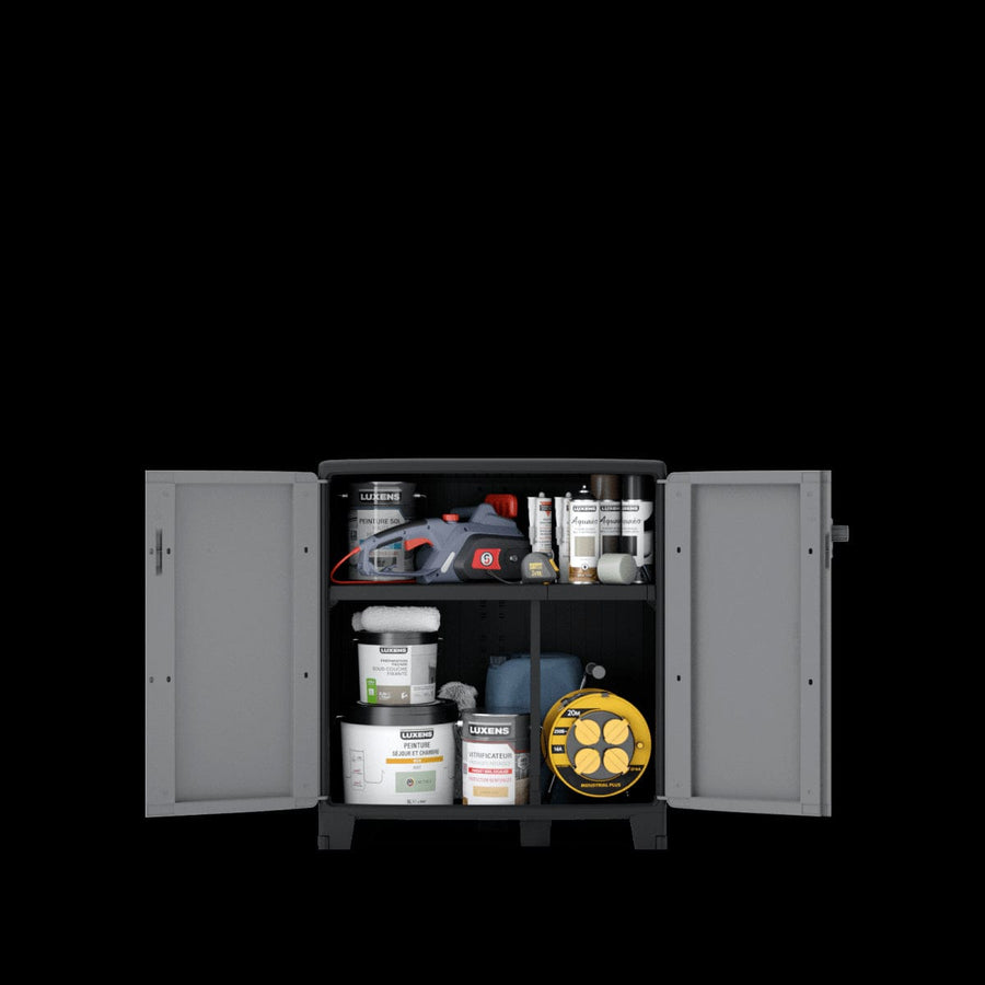 Bricocenter LOW RESIN CABINET XL 93X85X52CM BLACK GREY SPACEO