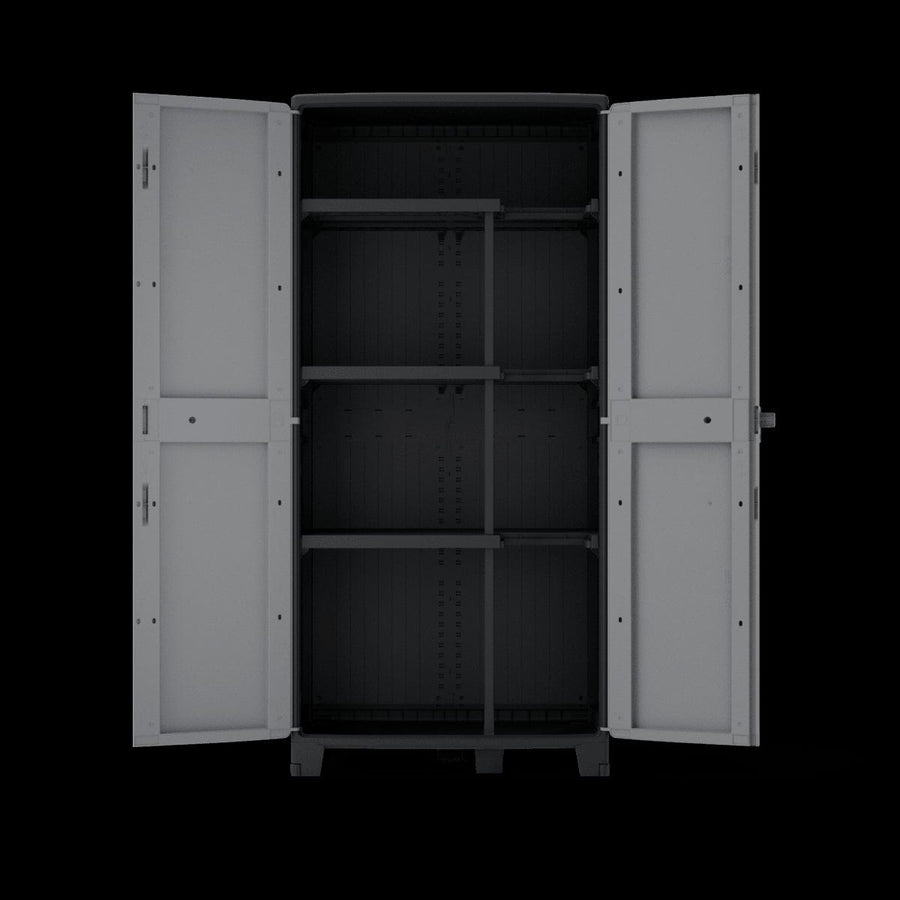 Bricocenter HIGH RESIN CUPBOARD 180X85X52CM BLACK GREY SPACEO