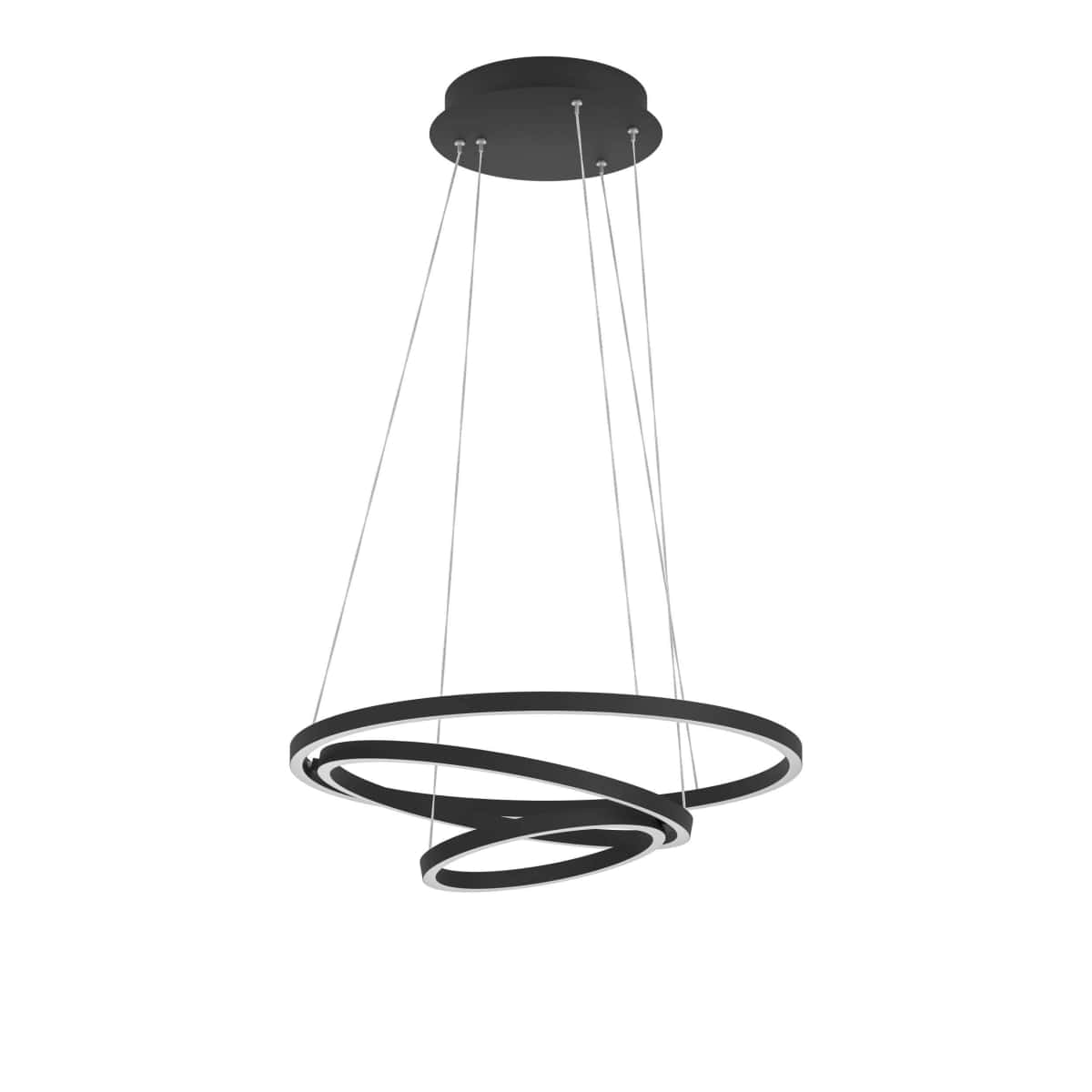 Bricocenter LOBINERO ALUMINIUM CHANDELIER BLACK D58 H110CM LED 43W CCT