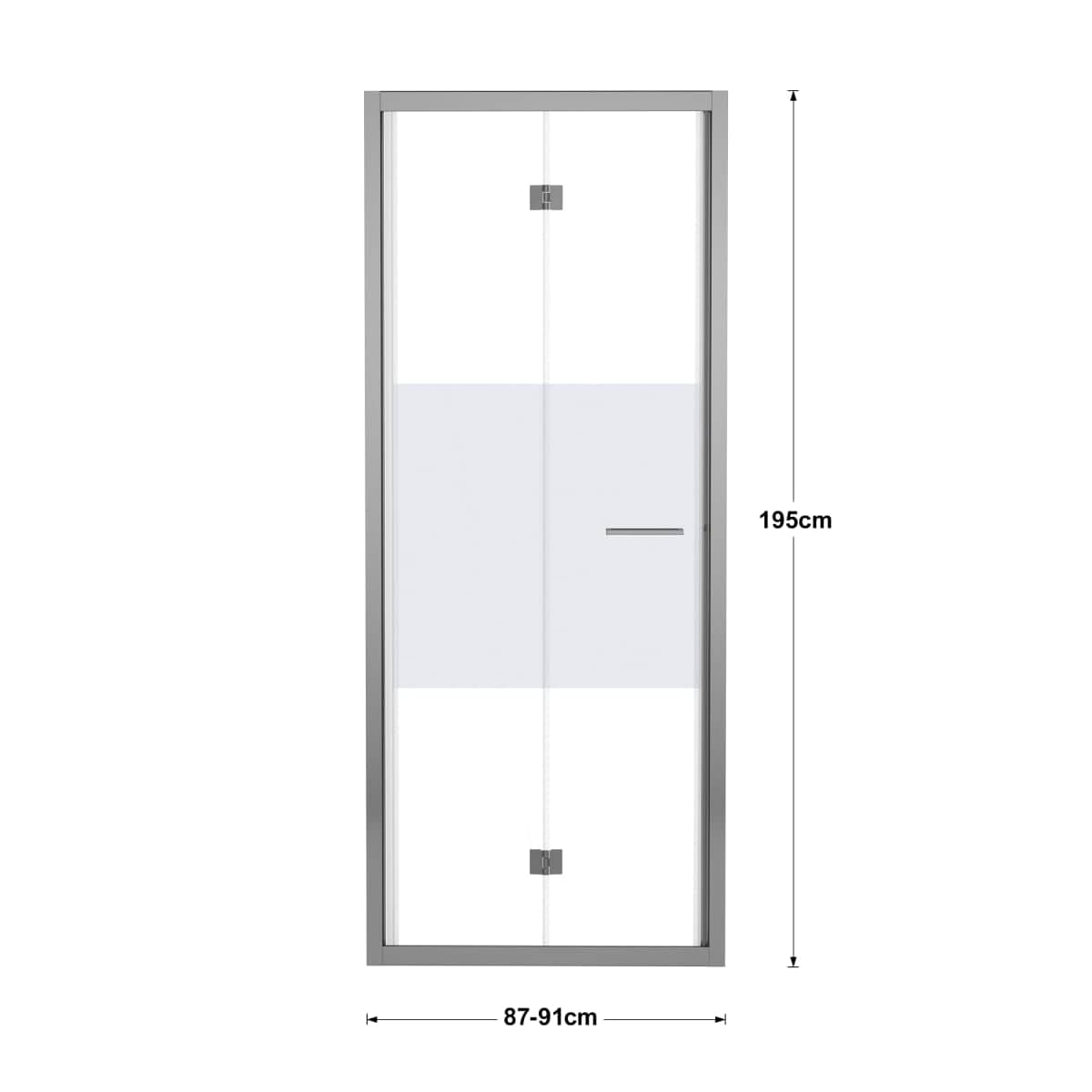 Bricocenter PORTA SOFFIETTO 2 ANTE RECORD L 87-91 CM CRISTALLO SERIGRAFATO 6 MM CROMO