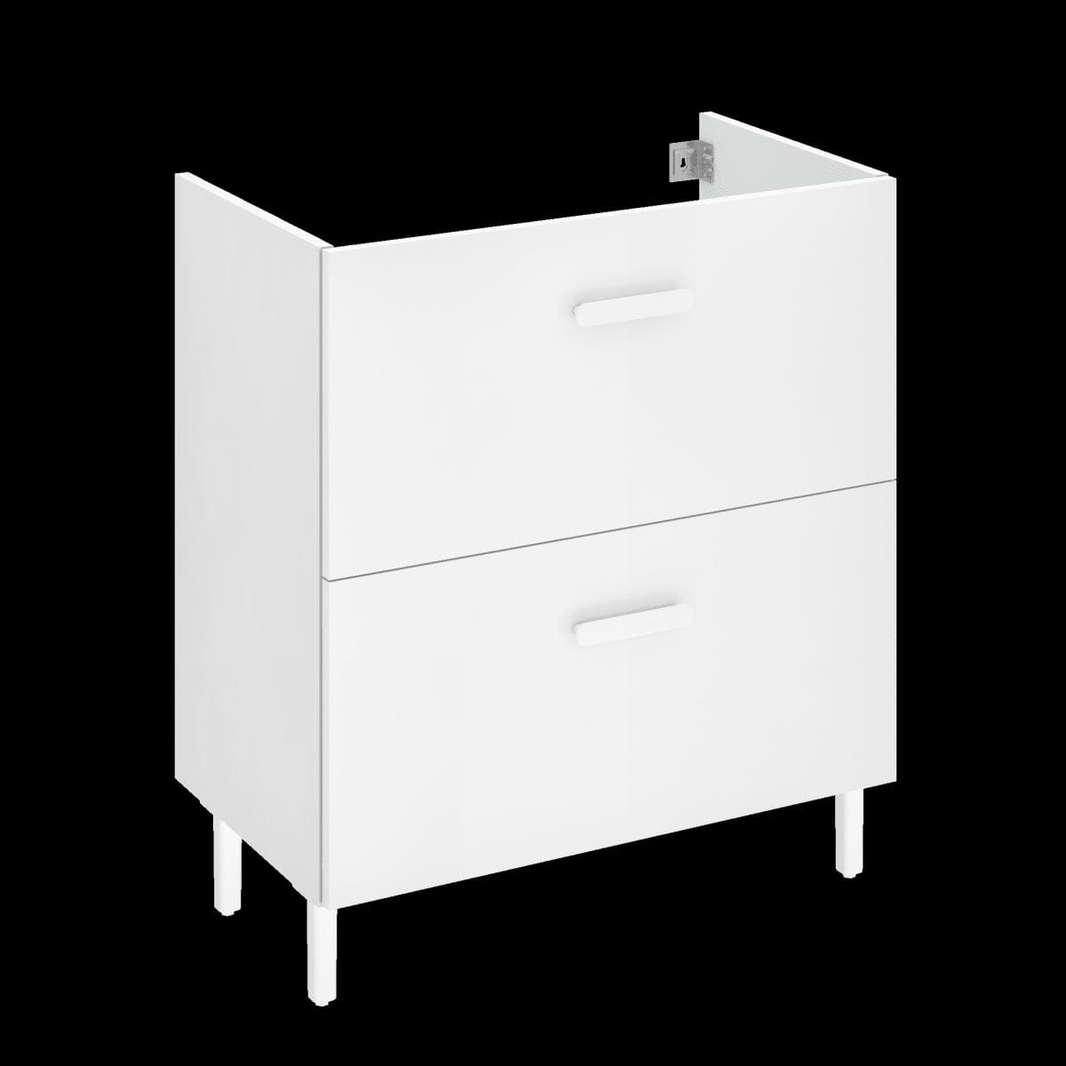 Bricocenter BASE MOBILE EASY 2 CASSETTI CM. L70XP40X79,5H BIANCO OPACO CON PIEDINI