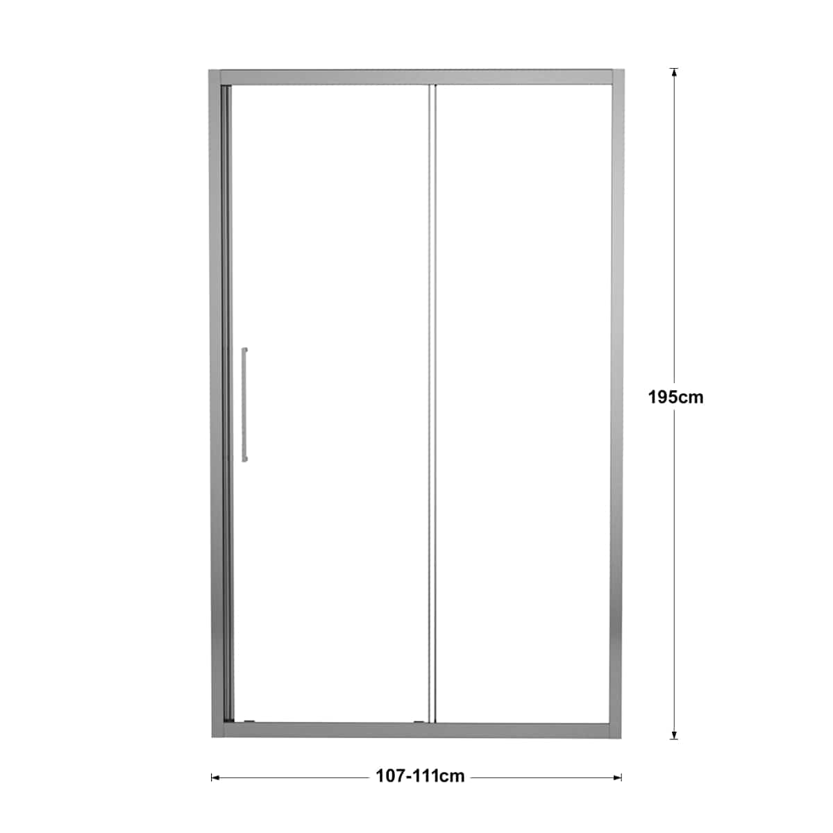 Bricocenter PORTA SCORREVOLE 2 ANTE RECORD L 107-111 CM CRISTALLO TRASPARENTE 6 MM CROMO