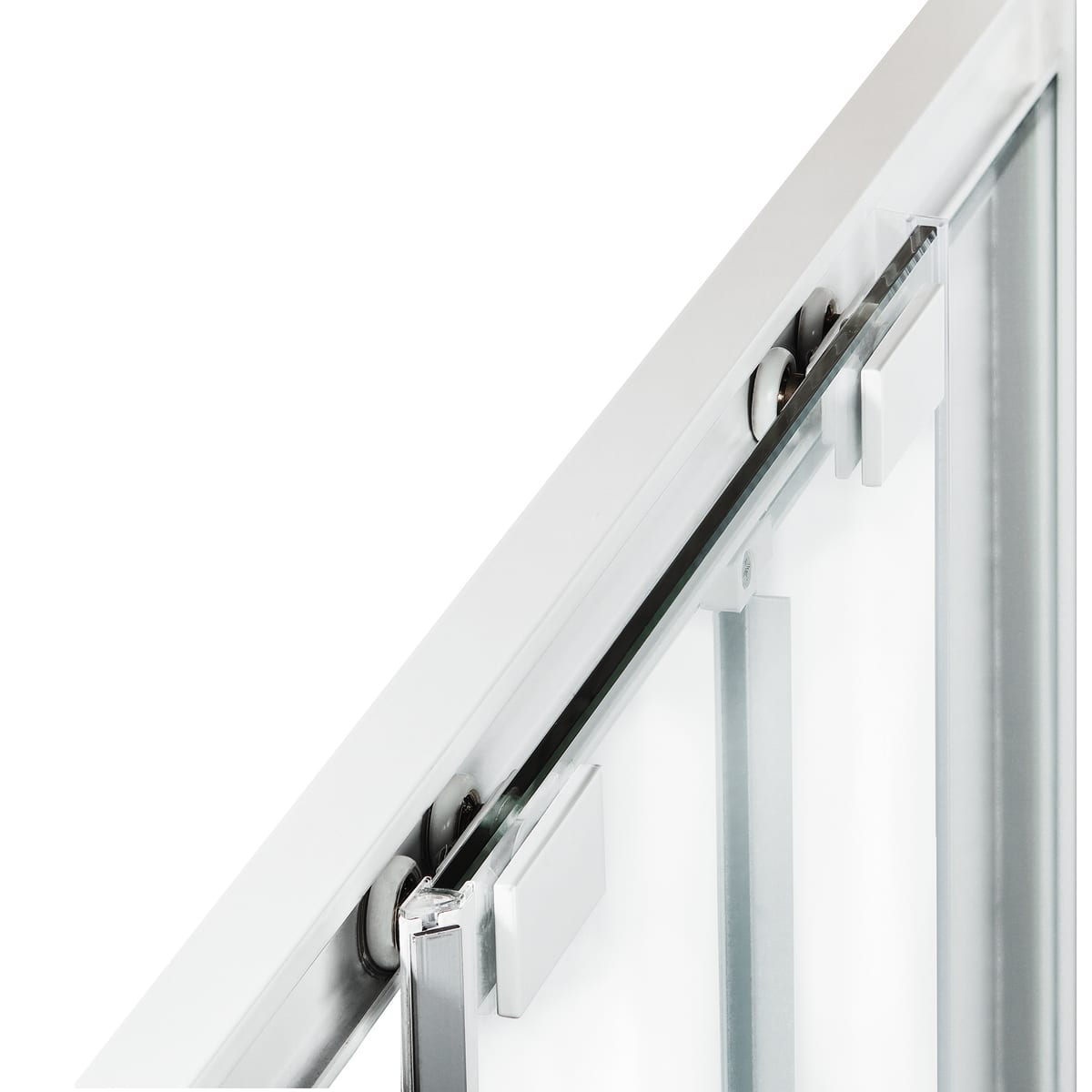 Bricocenter PORTA SCORREVOLE 2 ANTE RECORD L 107-111 CM CRISTALLO TRASPARENTE 6 MM CROMO