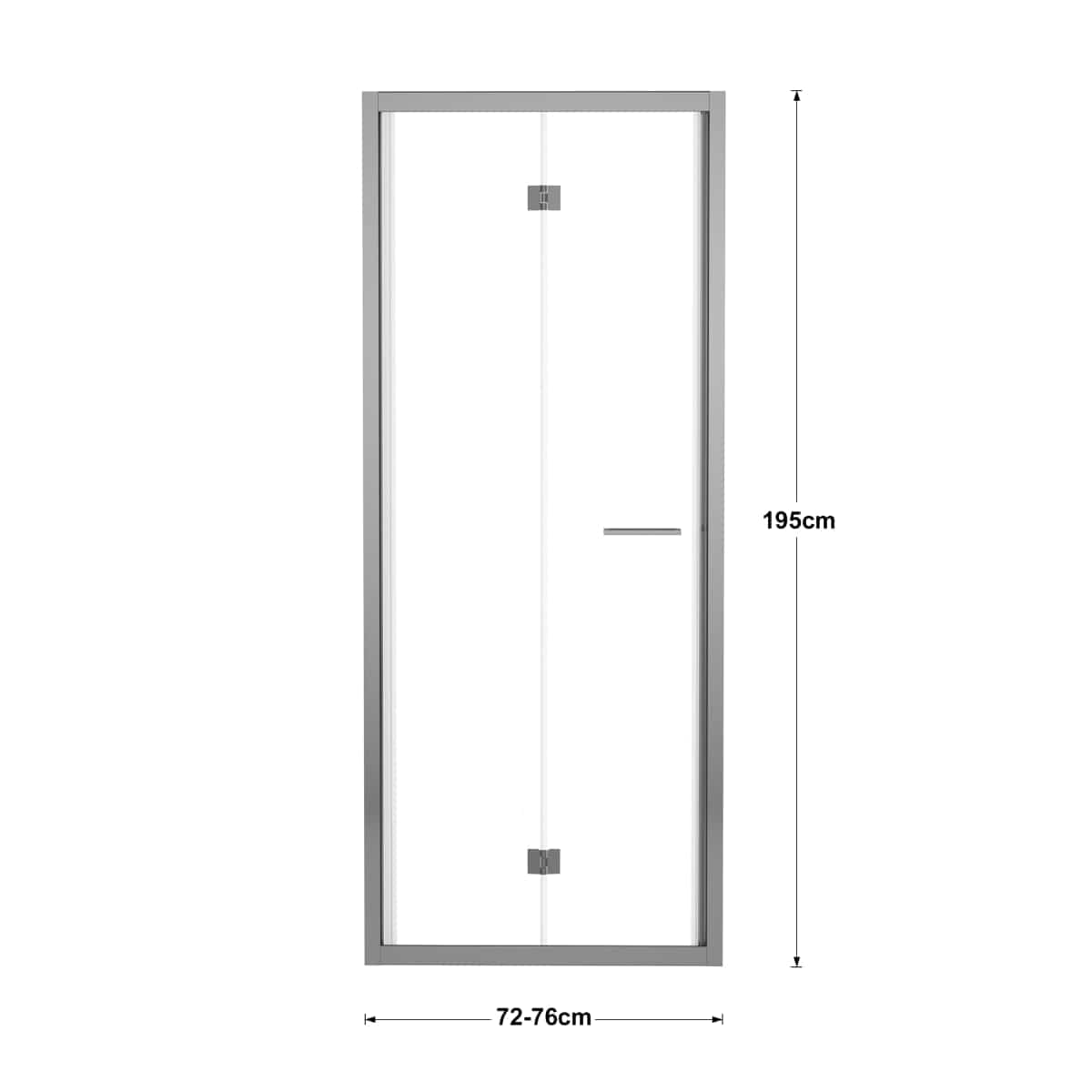 Bricocenter PORTA SOFFIETTO 2 ANTE RECORD L 72-76 CM CRISTALLO TRASPARENTE 6 MM CROMO