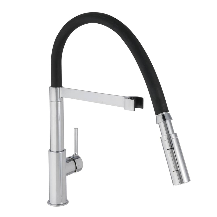 Bricocenter HOLLY MIXER HIGH SPOUT FLEXIBLE SPOUT CHROME/BLACK
