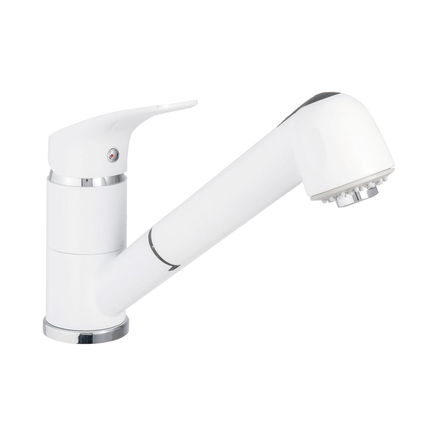 Bricocenter JOEL MIXER LOW SPOUT WITH HAND SHOWER MATT WHITE