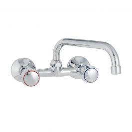 WALL-MOUNTED SINK TAP VIKI/MARTIN BRIDGE SPOUT CHROME