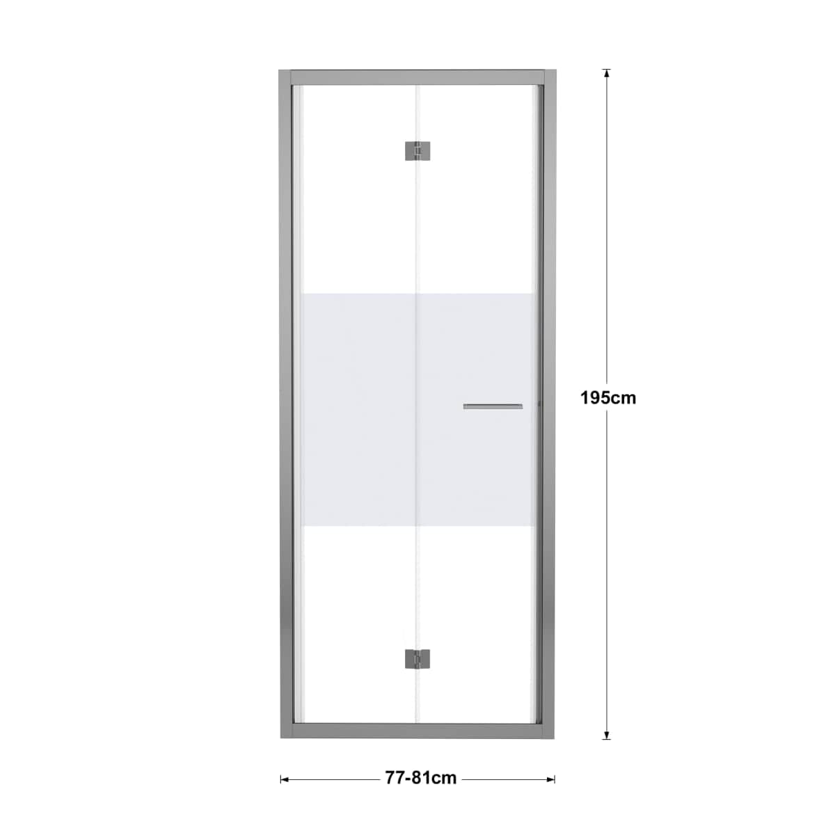 Bricocenter PORTA SOFFIETTO 2 ANTE RECORD L 77-81 CM CRISTALLO SERIGRAFATO 6 MM CROMO