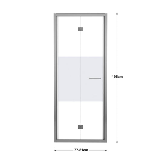 Bricocenter PORTA SOFFIETTO 2 ANTE RECORD L 77-81 CM CRISTALLO SERIGRAFATO 6 MM CROMO