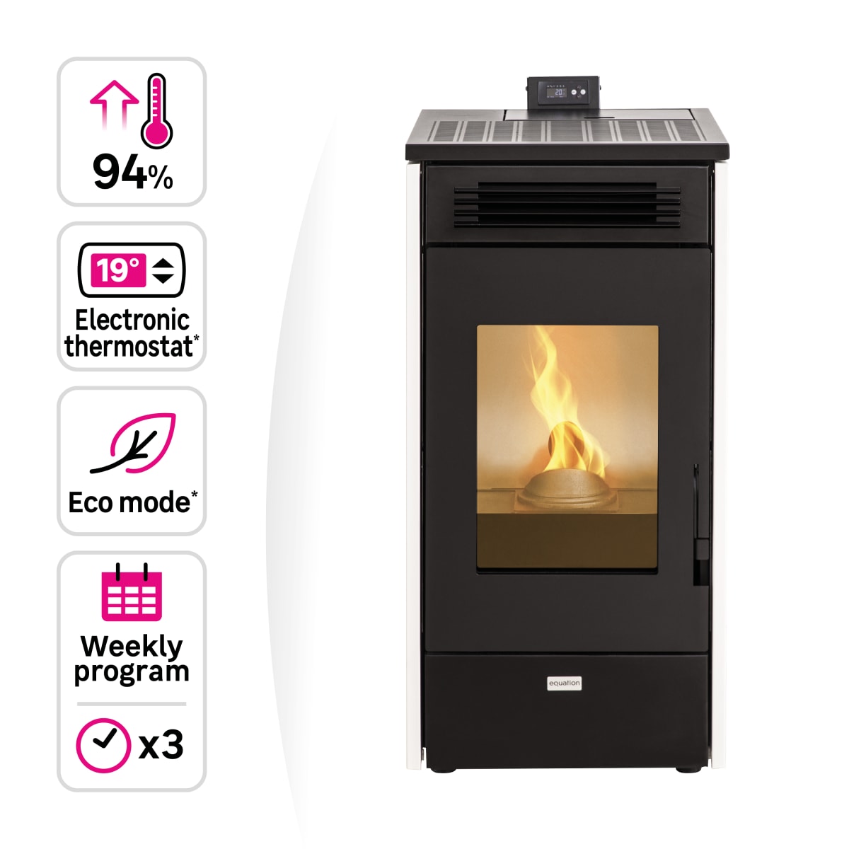 PELLET STOVE MANNU EQUATION L2 9 KW COLOUR BLACK/WHITE