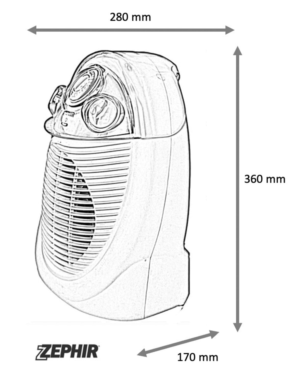 Bricocenter TERMOCONFORT PLUS TERMOVENTILATORE 2 KW 1/2 KW PROTEZONE IP21, TIMER 24H,