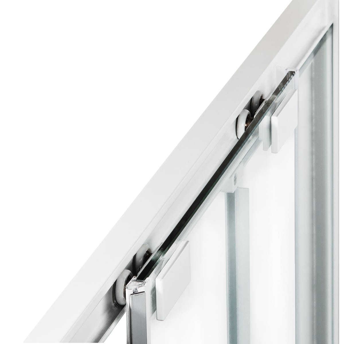 Bricocenter SLIDING DOOR 2 DOORS RECORD L 117-121 CM CRYSTAL CLEAR 6MM CHROME