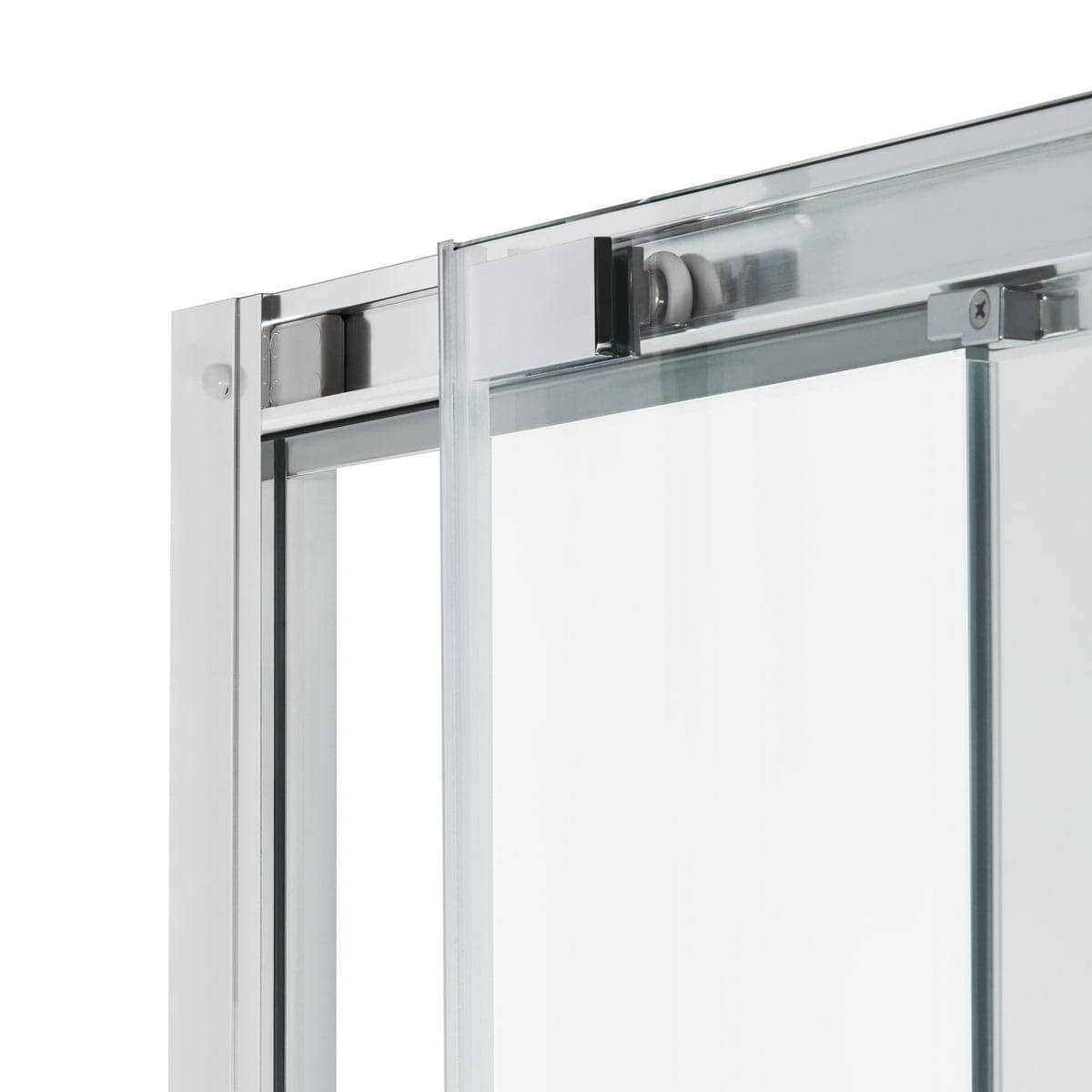 Bricocenter SLIDING DOOR 2 DOORS RECORD L 117-121 CM CRYSTAL CLEAR 6MM CHROME