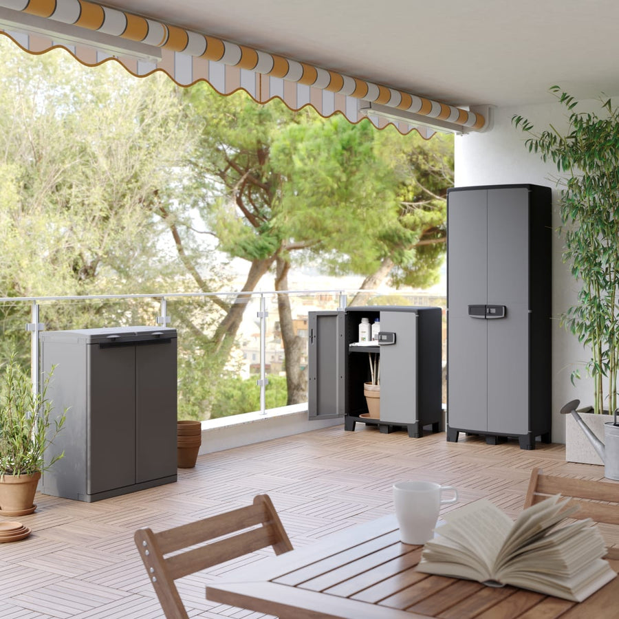 Bricocenter LOW RESIN CUPBOARD 93X65X39CM BLACK GREY SPACEO