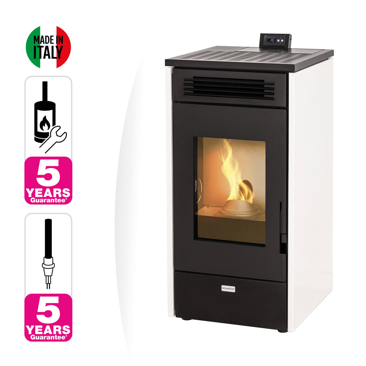 PELLET STOVE MANNU EQUATION L2 9 KW COLOUR BLACK/WHITE