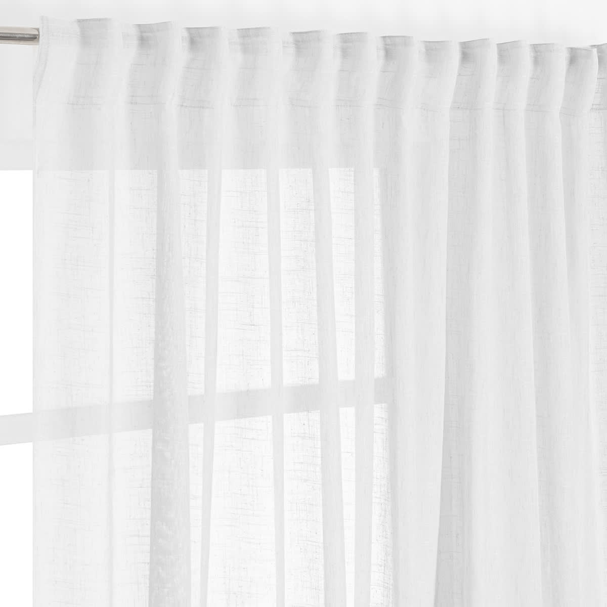 CAMBRIA WHITE FILTER CURTAIN 200X280CM WITH WEBBING AND CONCEALED LOOP