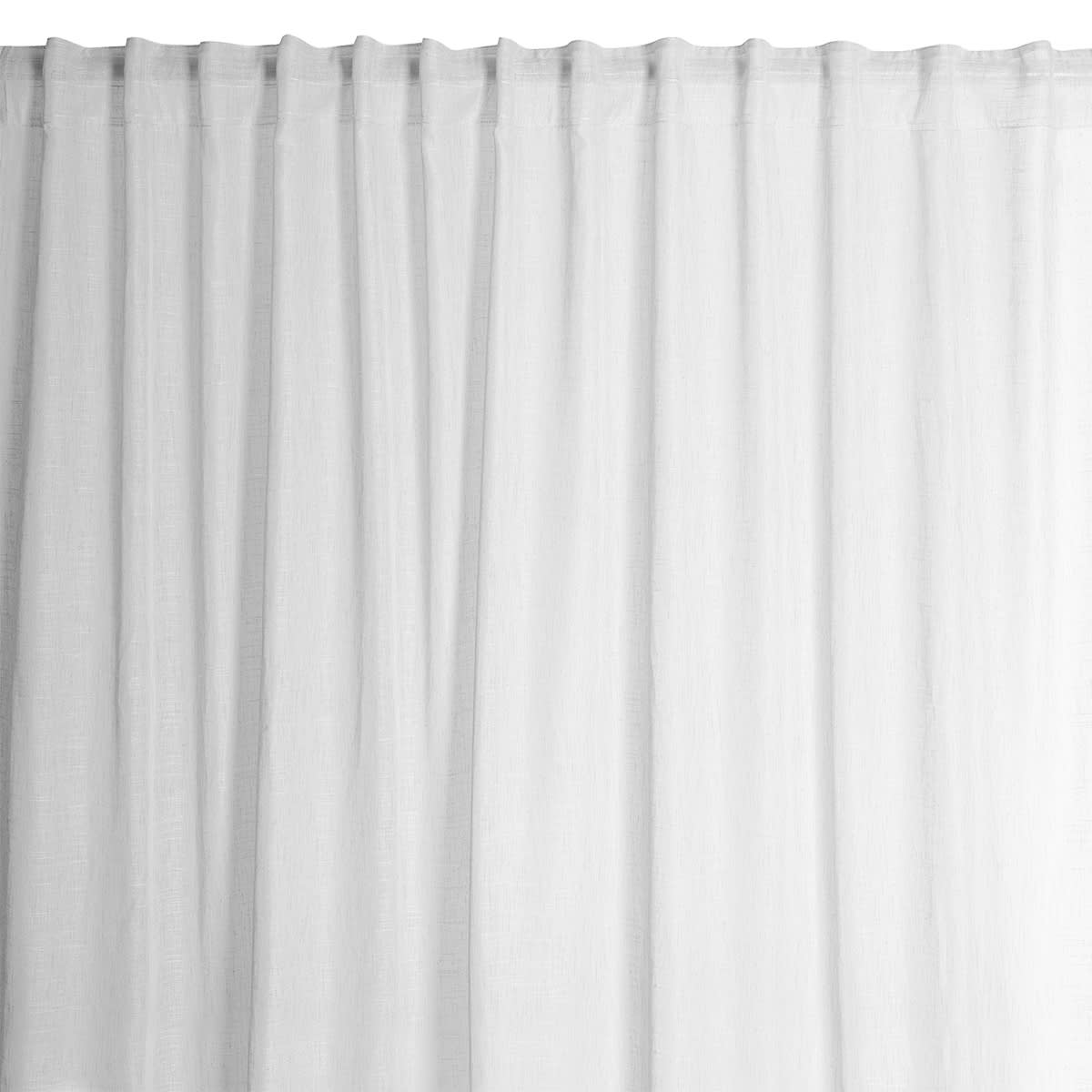 CAMBRIA WHITE FILTER CURTAIN 200X280CM WITH WEBBING AND CONCEALED LOOP