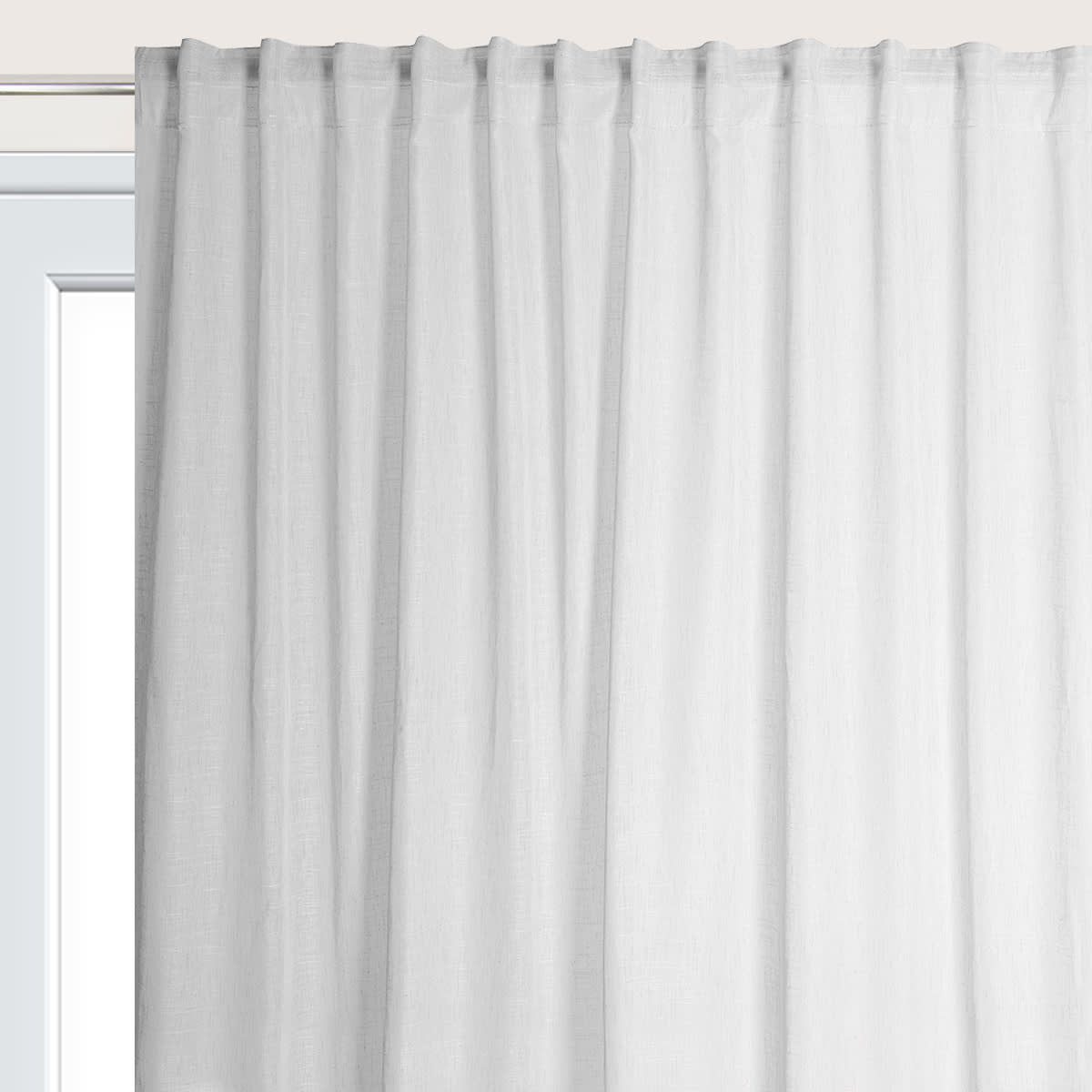 CAMBRIA WHITE FILTER CURTAIN 200X280CM WITH WEBBING AND CONCEALED LOOP