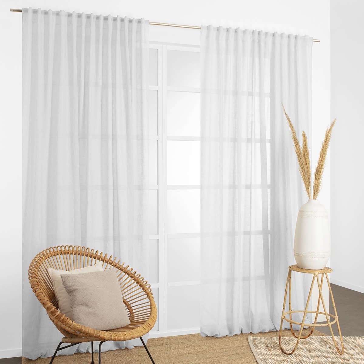 Bricocenter CAMBRIA WHITE FILTER CURTAIN 200X280CM WITH WEBBING AND CONCEALED LOOP