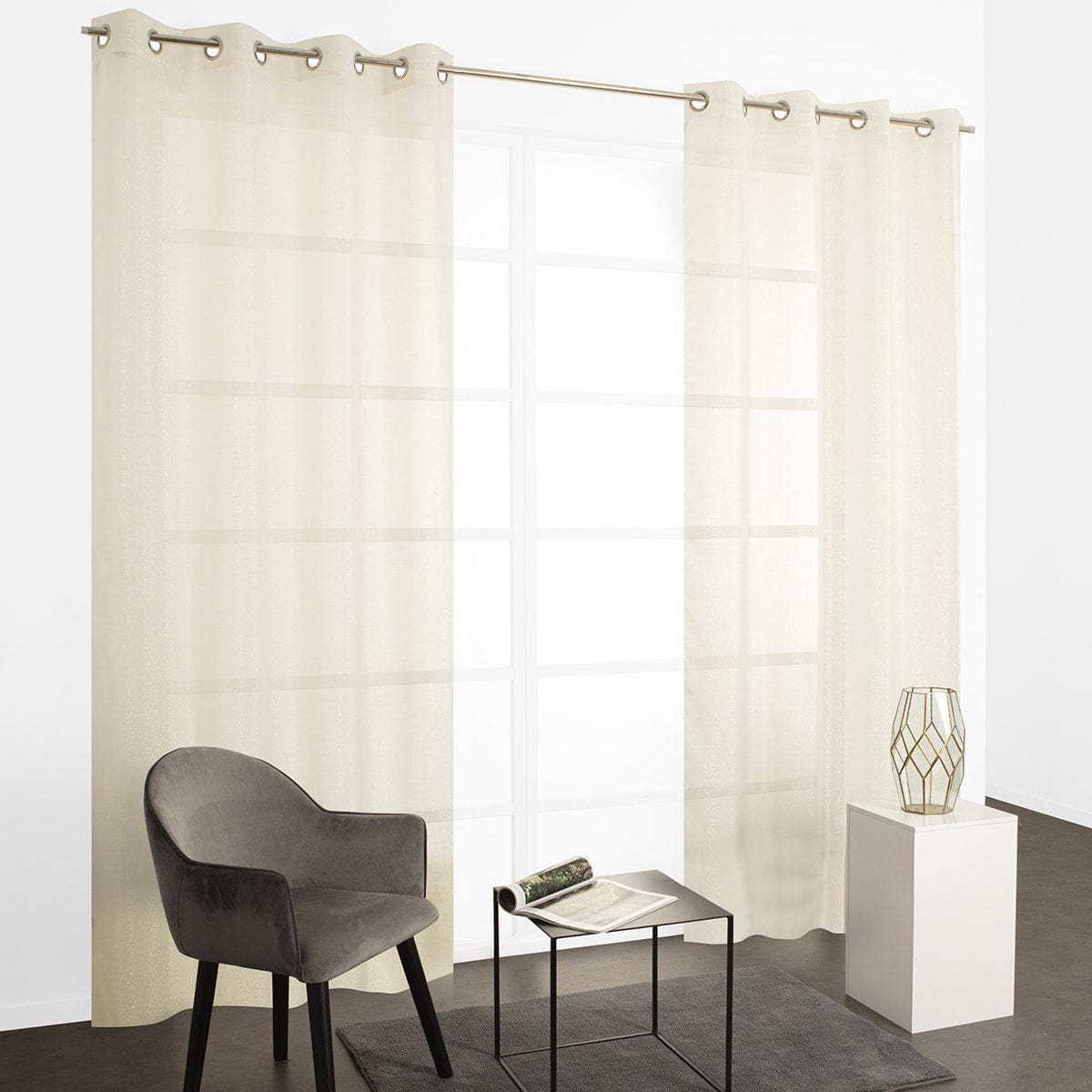 Bricocenter HARLANA CREAM FILTER CURTAIN 140X280 CM WITH EYELETS