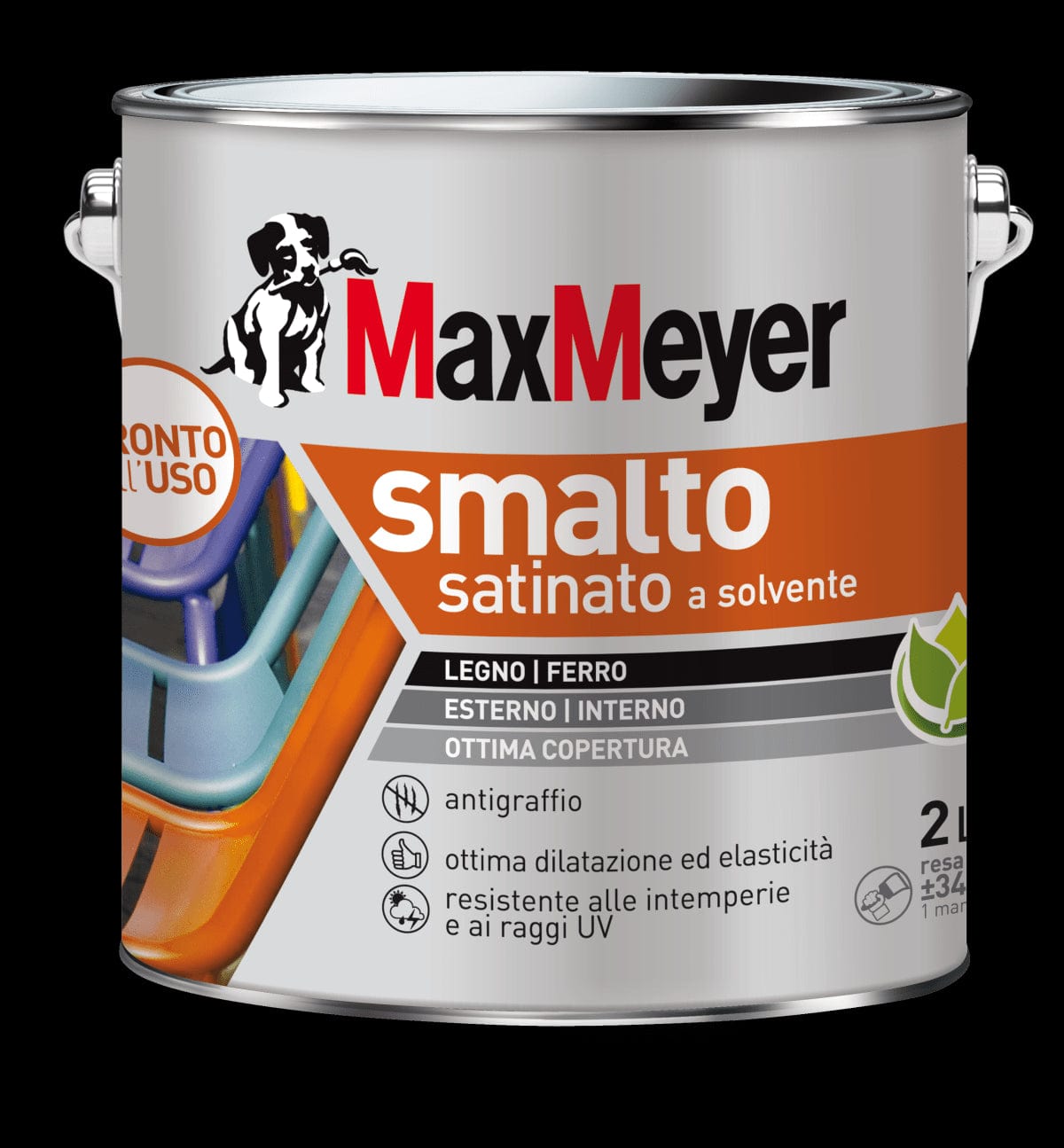 Bricocenter SATIN BLACK SOLVENT ENAMEL R9005 MM 2 LT