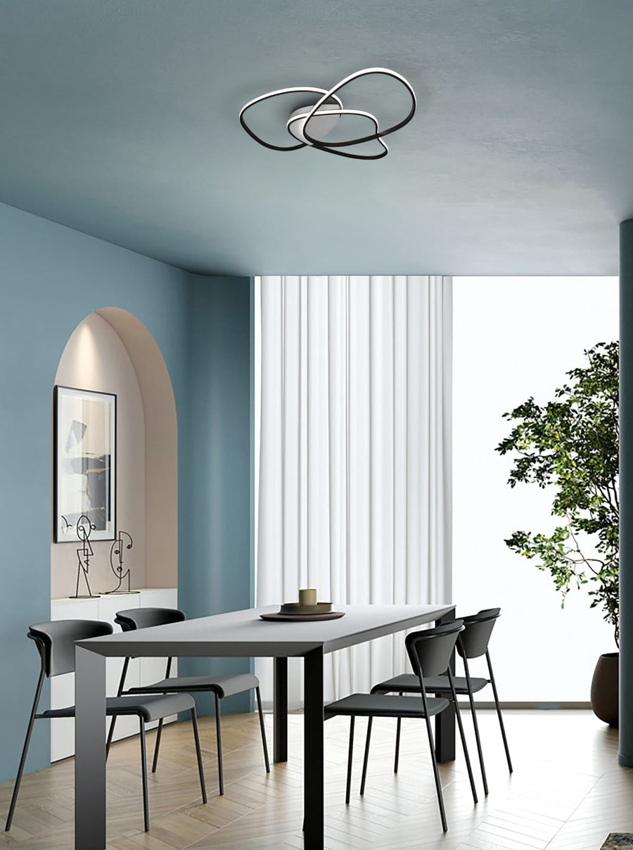 Bricocenter CEILING LIGHT RACHEL ALUMINIUM BLACK D80 CM LED 78W CCT DIMMABLE