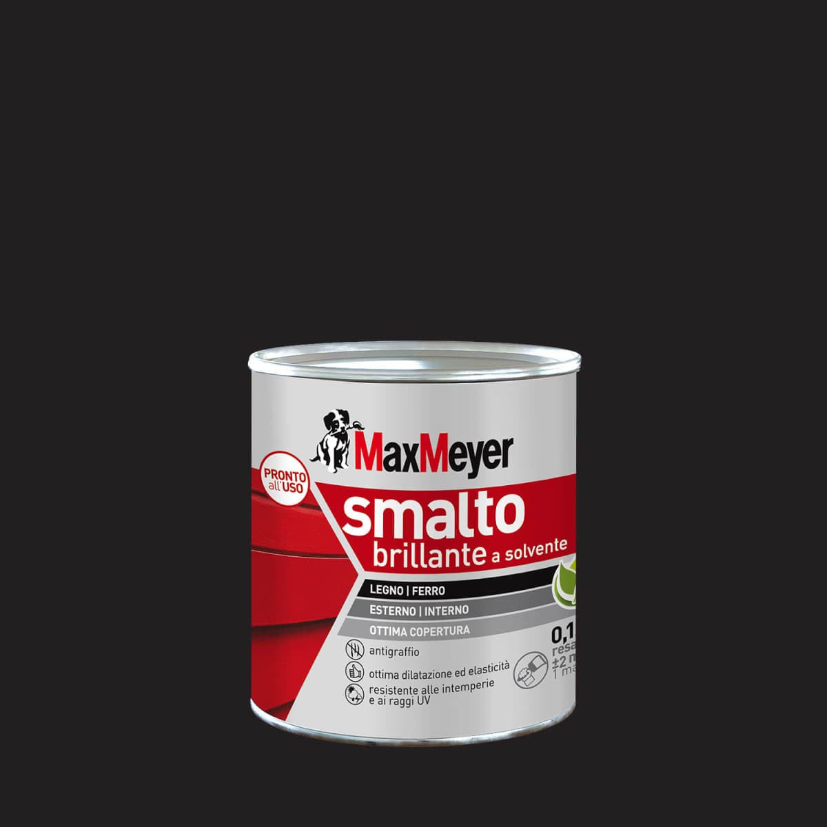 Bricocenter R9005 MM 125ML BRILLIANT BLACK SOLVENT ENAMEL