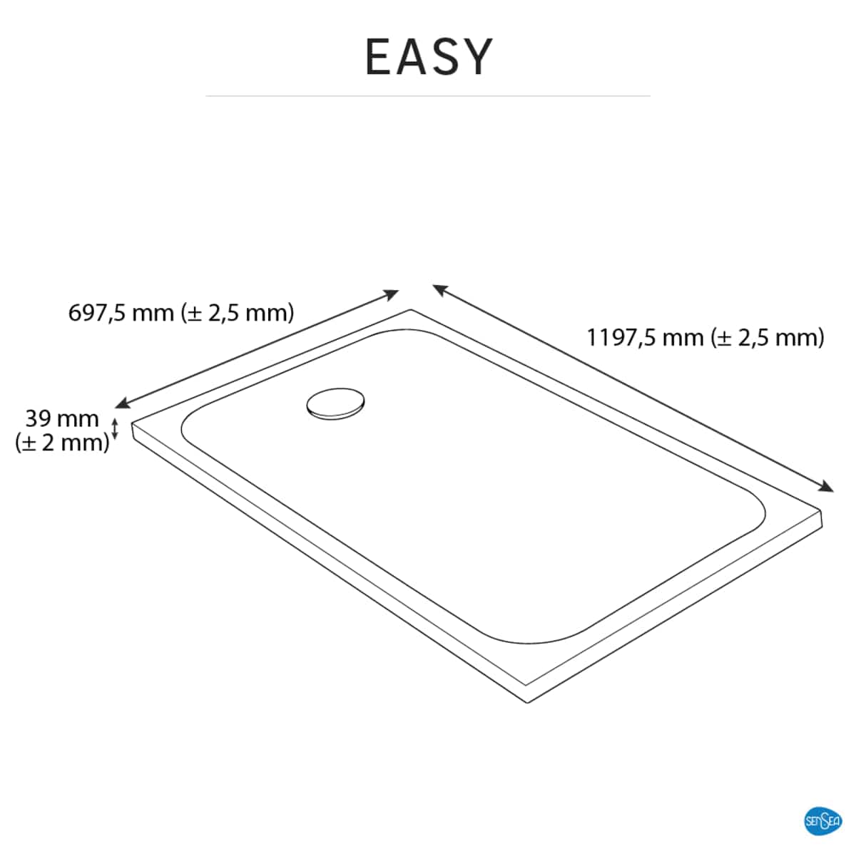 Bricocenter PIATTO DOCCIA EASY BIANCO LUCIDO 70X120