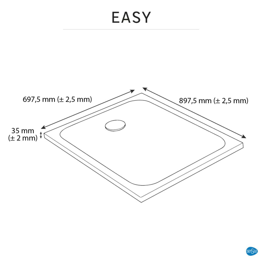 Bricocenter EASY WHITE GLOSSY SHOWER TRAY 70X90